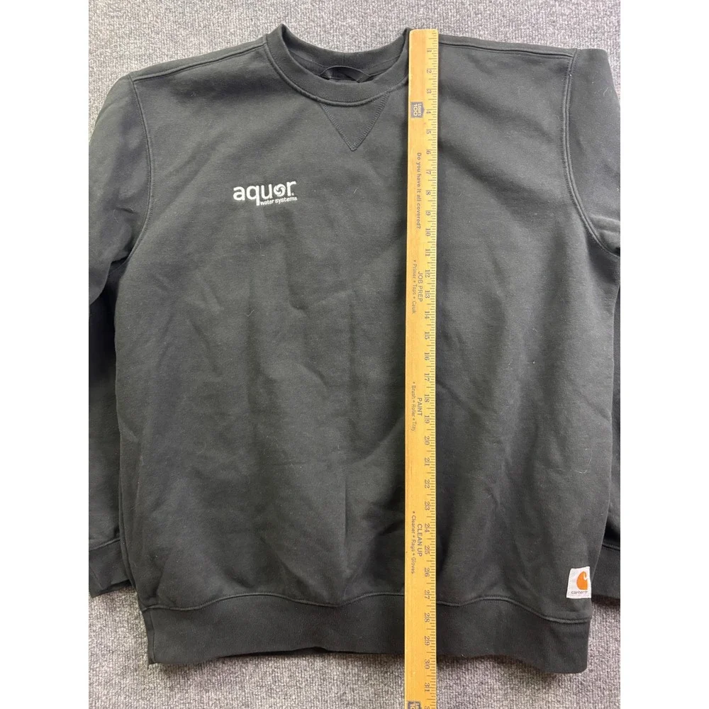 Carhartt Sweatshirt Mens XL Black Loose Fit Crewneck Aquor Water Systems K124‎
